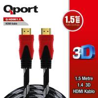 QPORT Q-HDMI1.5 HDMI KABLO 1.5MT Ver1.4 ALTIN UÇLU 3D